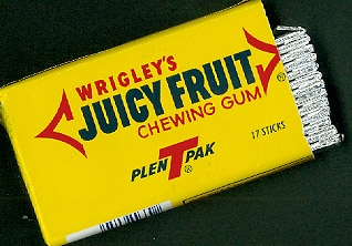 a pack of juicy fruit gum